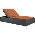 East End Imports Sojourn Outdoor Patio Chaise- Chocolate Tuscan EEI-1983-CHC-TUS